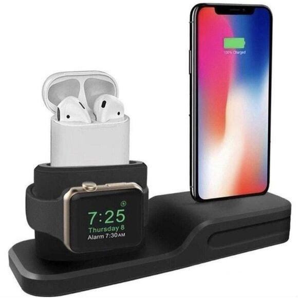 Isopeen 3-in-1 Multi-Function Desktop Charging Station - Black - Picture 8 of 12